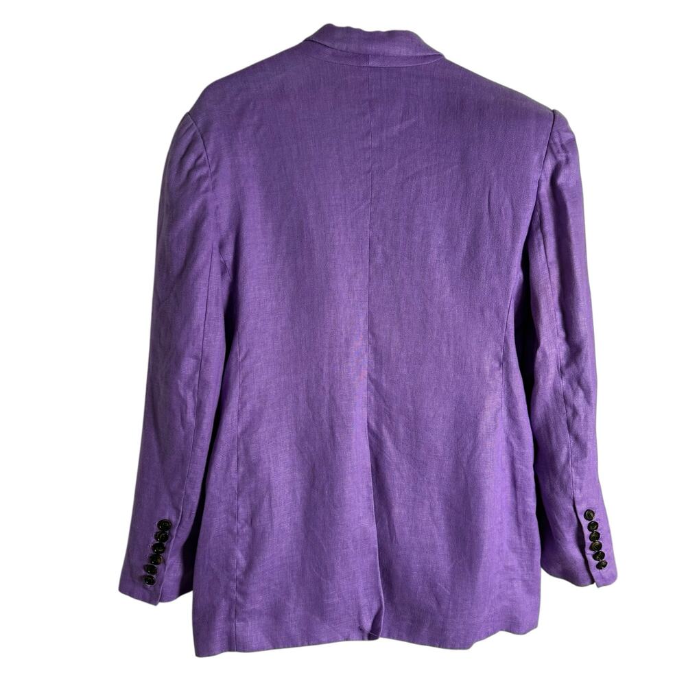 Ronny Kobo Klover Purple Linen Oversized Two Button Blazer Jacket Size Medium - Picture 9 of 13